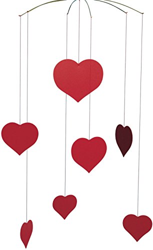 Happy Hearts Valentine Mobile - Handmade Danish 16-Inch Heart Mobile for Home & Gift