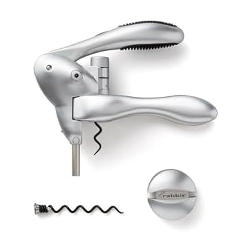 Rabbit Original Lever Corkscrew Wine Opener with Foil Cutter & Extra Spiral - Silver / 1 Count