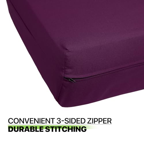 Queen Size Purple Futon Cover - Stretch Slipcover for Armless Sofa Bed