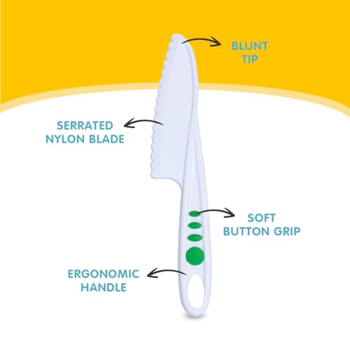 Kid-Safe Kitchen Knife Set - 3-Piece Nylon Cooking Knives for Kids