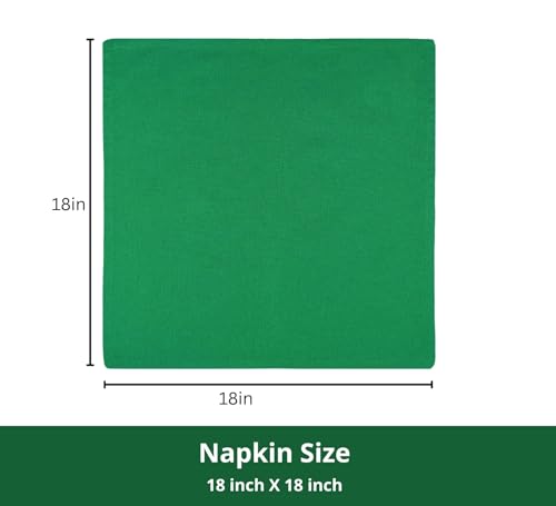 PurpleEssences 18x18 in Green Cloth Dinner Napkins Set of 12 - St Patrick's Day