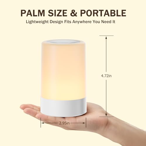 Portable LED Nursery Night Light - Dimmable USB Rechargeable Touch Lamp
