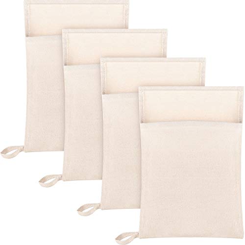Boao 4 Pack Canvas Ice Crushing Bags for Bartenders, Reusable Cocktail Ice Bags