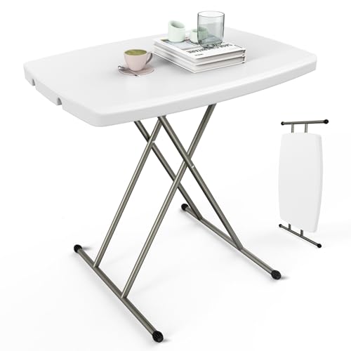Adjustable Folding Table, 30-inch Portable Personal TV Tray and Laptop Desk