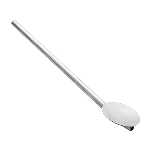 Restaurantware Bar Lux 5 Inch Stainless Steel Spoon Straws, Reusable Cocktail Stirring Spoons