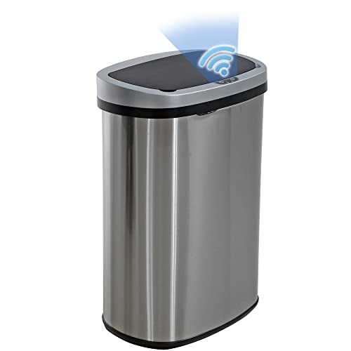 13 Gallon Stainless Steel Automatic Trash Can with Touchless Lid