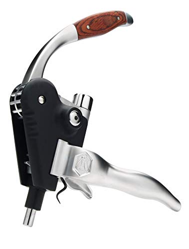 LAGUIOLE Lever Corkscrew with Aluminium & Wooden Handle - Gift Box Included
