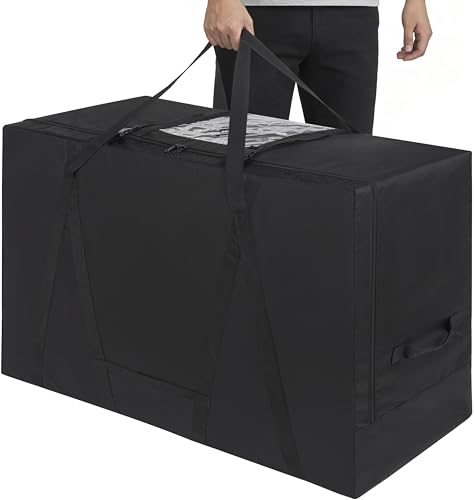 Folding Mattress Storage Bag with Transparent Window - Fits 4" Single Mattresses