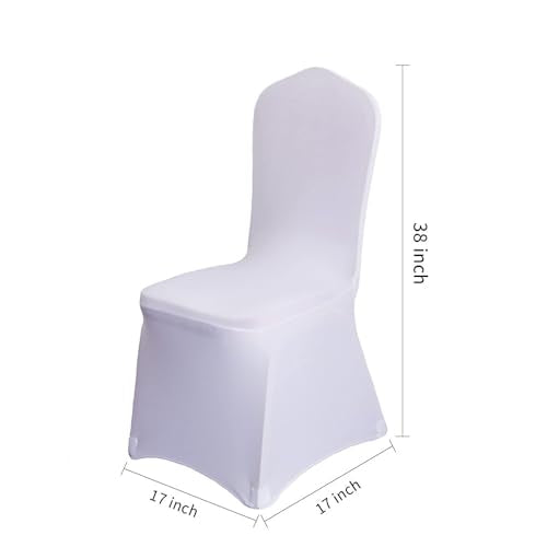 100 Pcs White Spandex Stretch Chair Covers for Weddings & Events