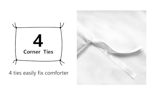 Microfiber 3-Piece Duvet Cover Set with Zipper - Full/Queen, White