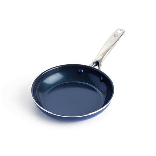8-Inch Diamond-Infused Ceramic Nonstick Frying Pan Skillet, PFAS-Free, Blue
