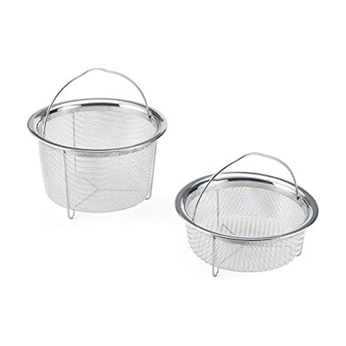 Stainless Steel Mesh Steamer Basket Set with Easy-Lift Handle
