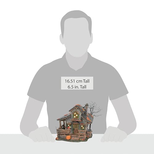 Sleepy Hollow Lit Halloween Village House, 6.5-Inch Hand-Painted Ceramic
