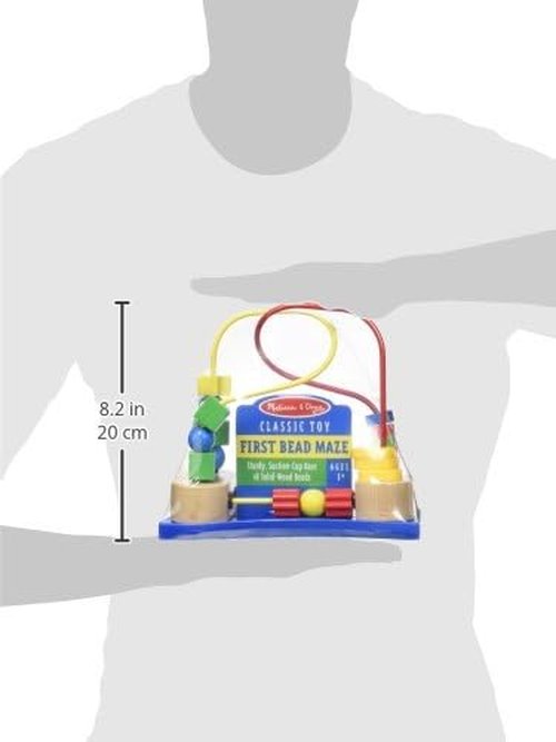Melissa & Doug First Bead Maze - Educational Wooden Toy with Suction Cups for Toddlers Ages 1+