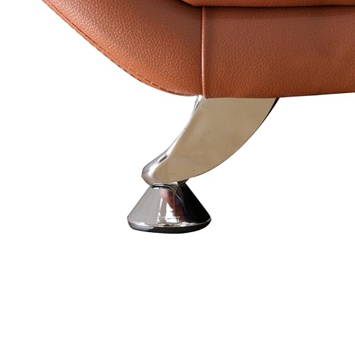 BrisaNube 2-Piece Leather Living Room Sofa Set - Modern Sectional Couch in Orange (Loveseat + 3 Seats)