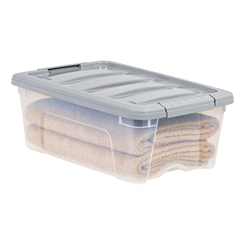 12-Quart Plastic Storage Containers with Latching Lids Set of 6