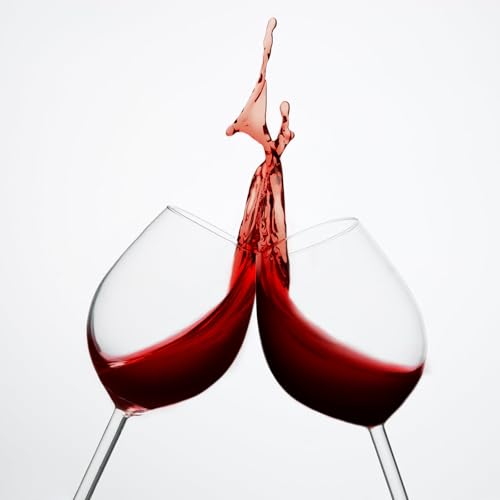 Red Wine Glasses Set of 2 - Hand-Blown 10oz Stemware for Red & White Wines