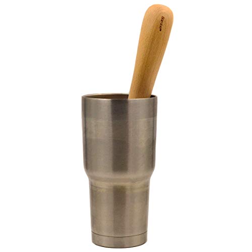 Bamber Extra Long Wooden Cocktail Mojito Muddler - 12 x 1.6 Inches Bar Tool