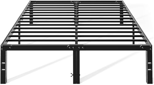 14 Inch Queen Metal Platform Bed Frame with Under-Bed Storage, Black