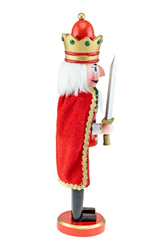 Clever Creations Green King 14-Inch Traditional Wooden Nutcracker for Shelves & Tables (Variation: Green King)