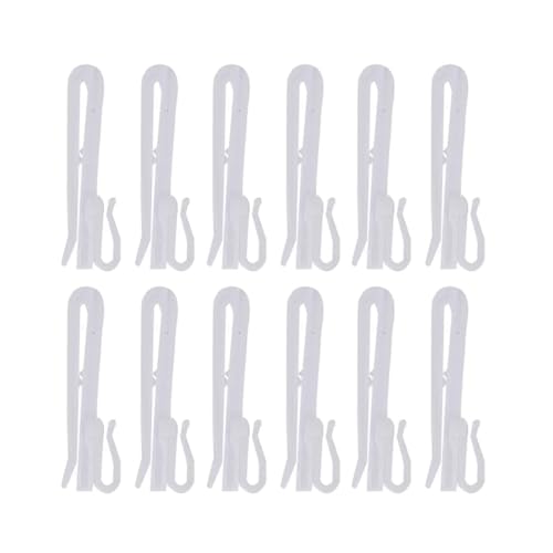 50-Pack Adjustable Pinch Pleat Curtain Hooks - Heavy Duty Plastic Drapery Pins