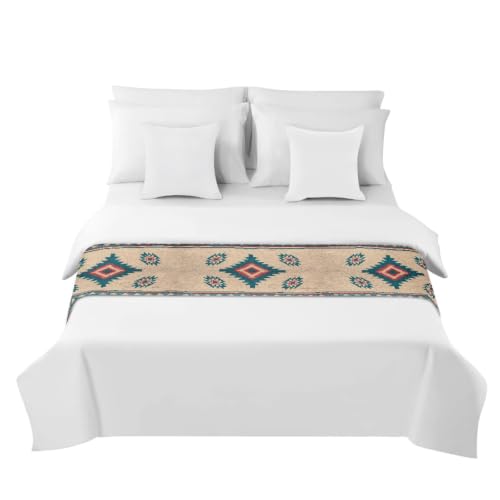ZFRXIGN Aztec Bed Runner - Southwestern Tribal Decorative Bed Scarf