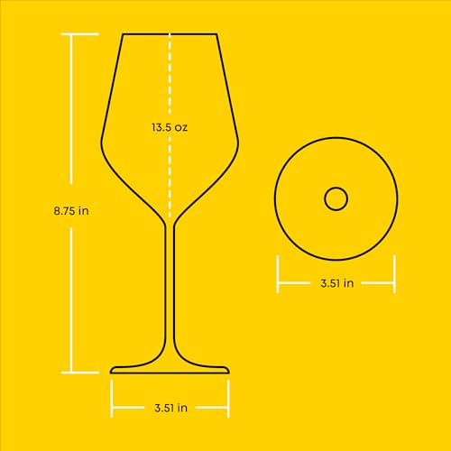 Crystal White Wine Glasses – Set of 4, 13.5 oz Elegant Stemware