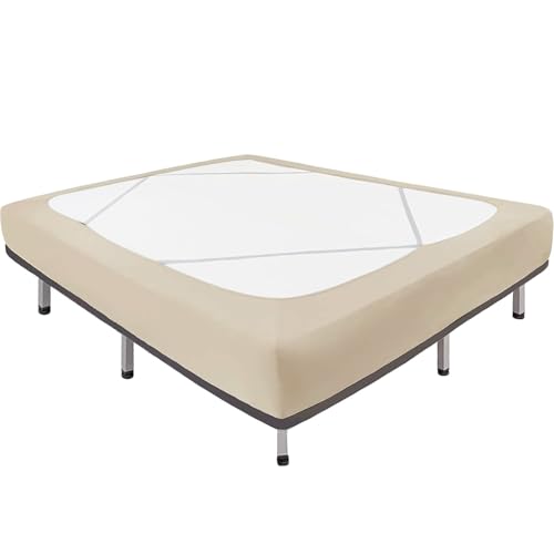 Queen Stretch Box Spring Cover - 4-Sided Bed Skirt Alternative