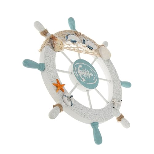 11-Inch Nautical Ship Steering Wheel Wall Decor with Coastal Accents