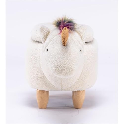 Unicorn Fabric Storage Ottoman for Kids Bedroom and Playroom