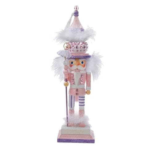 15-Inch Pink Ballet Nutcracker Figure with Gems & Feathers