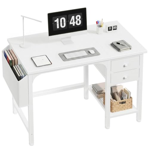 40-Inch Small Computer Desk with Drawers & Shelf - Home Office Writing Table