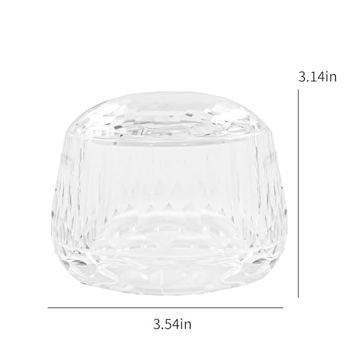 DONOUCLS Crystal Candy Dish with Lid 3.5" x 3.1" Nut Bowl - S Variation, Gift Box