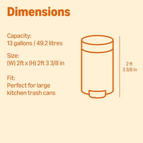 13 Gallon Extra Strong Tall Kitchen Drawstring Trash Bags, Citrus Scent - 40 Pack