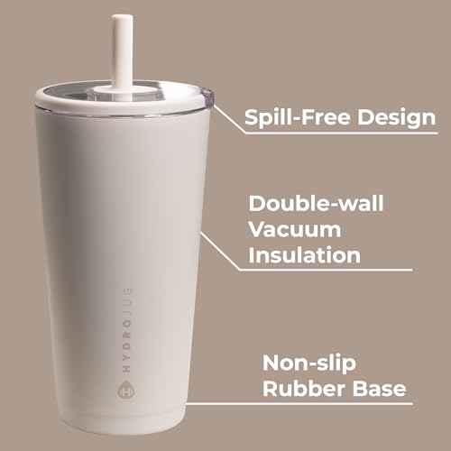 Ceramic-Lined Vacuum Insulated Travel Tumbler with Straw - 20 oz, Linen