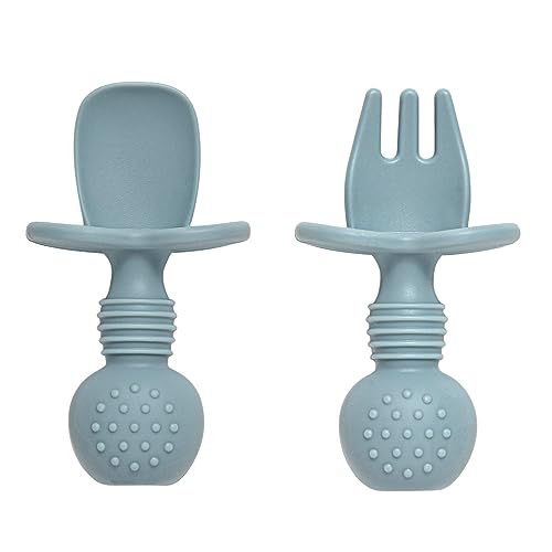 Silicone Baby Feeding Spoons And Forks Set 6 Pack Toddler Utensils