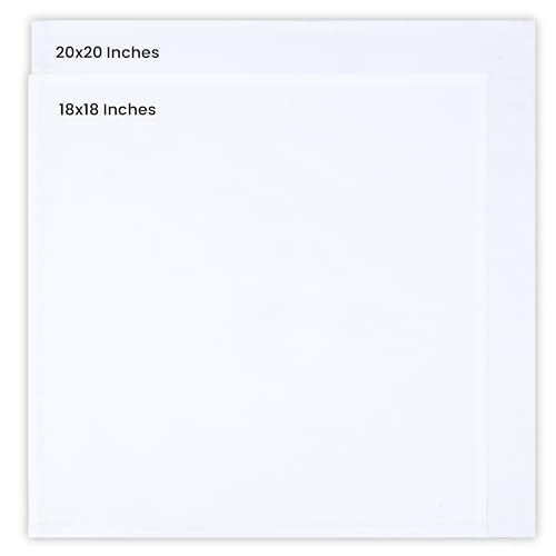 Cotton Blend Dinner Napkins - 18x18 Inch Washable Cloth Napkins, 12 Pack