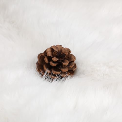 Halloscume 48 Inch Faux Fur Christmas Tree Skirt - Extra Thick White