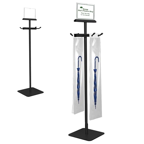 Umbrella Bag Stand with 200 Disposable Plastic Wet Umbrella Bags