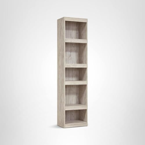 Signature Design by Ashley Willowton Coastal Entertainment Center Pier Bookcase with 3 Adjustable Shelves, Whitewash