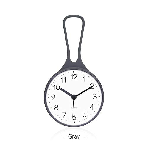 Waterproof Shower Clock with Suction Cup, Non-Ticking Bathroom Wall Clock