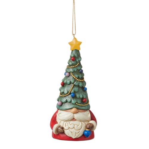 Jim Shore Heartwood Creek Gnome Christmas Ornament with LED Star Light, 5.12 Inch