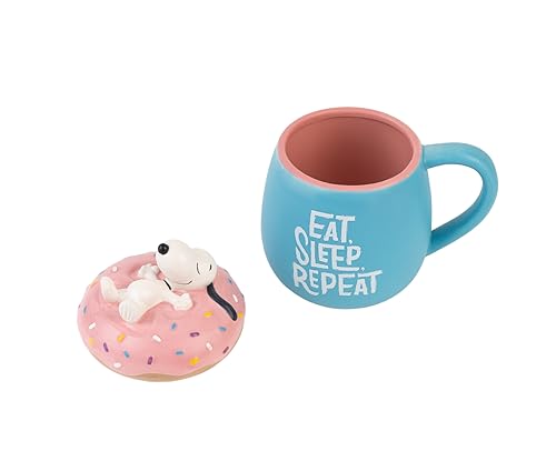 Grupo Erik Snoopy Mug with Lid 16.9oz - Snoopy Gift Ceramic Coffee Cup
