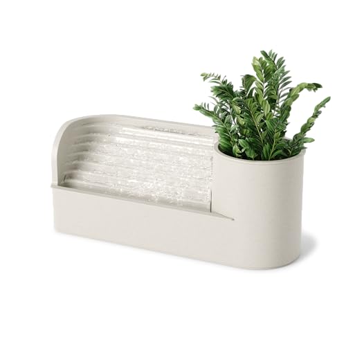 Indoor Tabletop Zen Water Fountain with Planter Holder - USB Powered