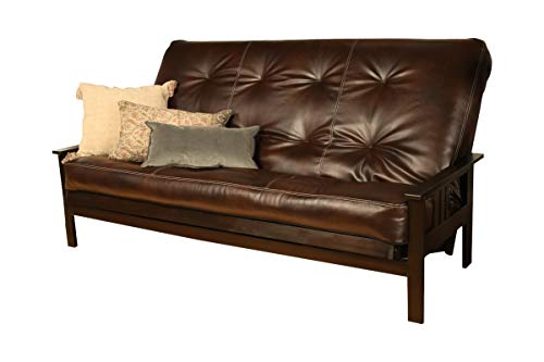 Monterey Queen-Size Futon Sofa with Mattress, Espresso Hardwood Frame