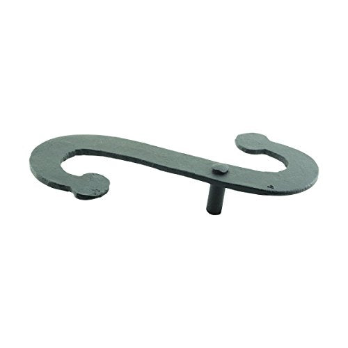 6.25-inch S-Shaped Wrought Iron Shutter Dogs - Black Decorative Pair