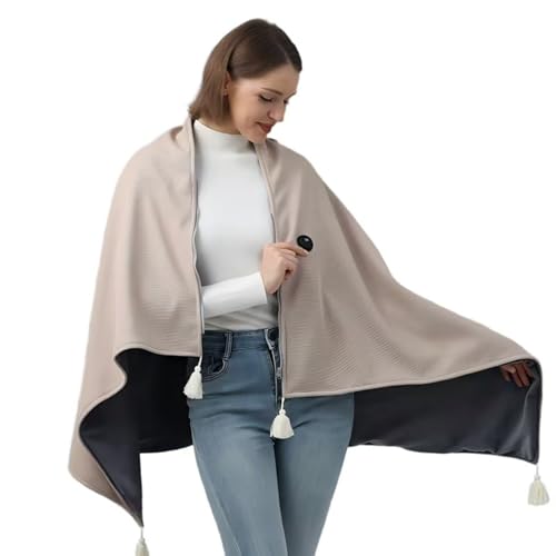 USB Heated Cotton Shawl with 3 Heating Levels for Home and Outdoor Use