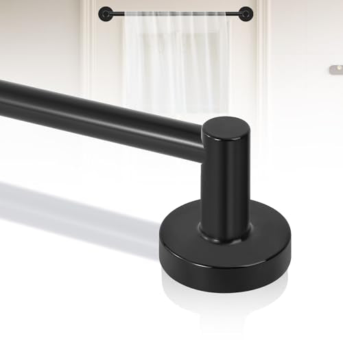 Adjustable Magnetic Curtain Rod 16-28 Inch, Tool-Free Metal Rod for Doors