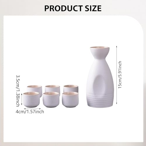 Ceramic Sake Pot & Cups Set - Handmade Japanese Style Drinkware for Tea & Party