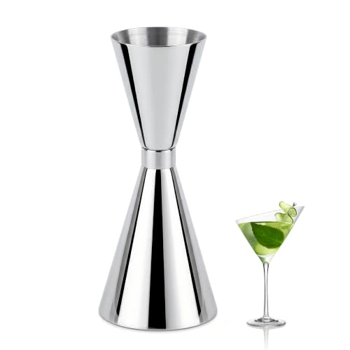 JELWCAL Japanese Style Slim Double Jigger with Internal Measurements - Silver-04 / JW